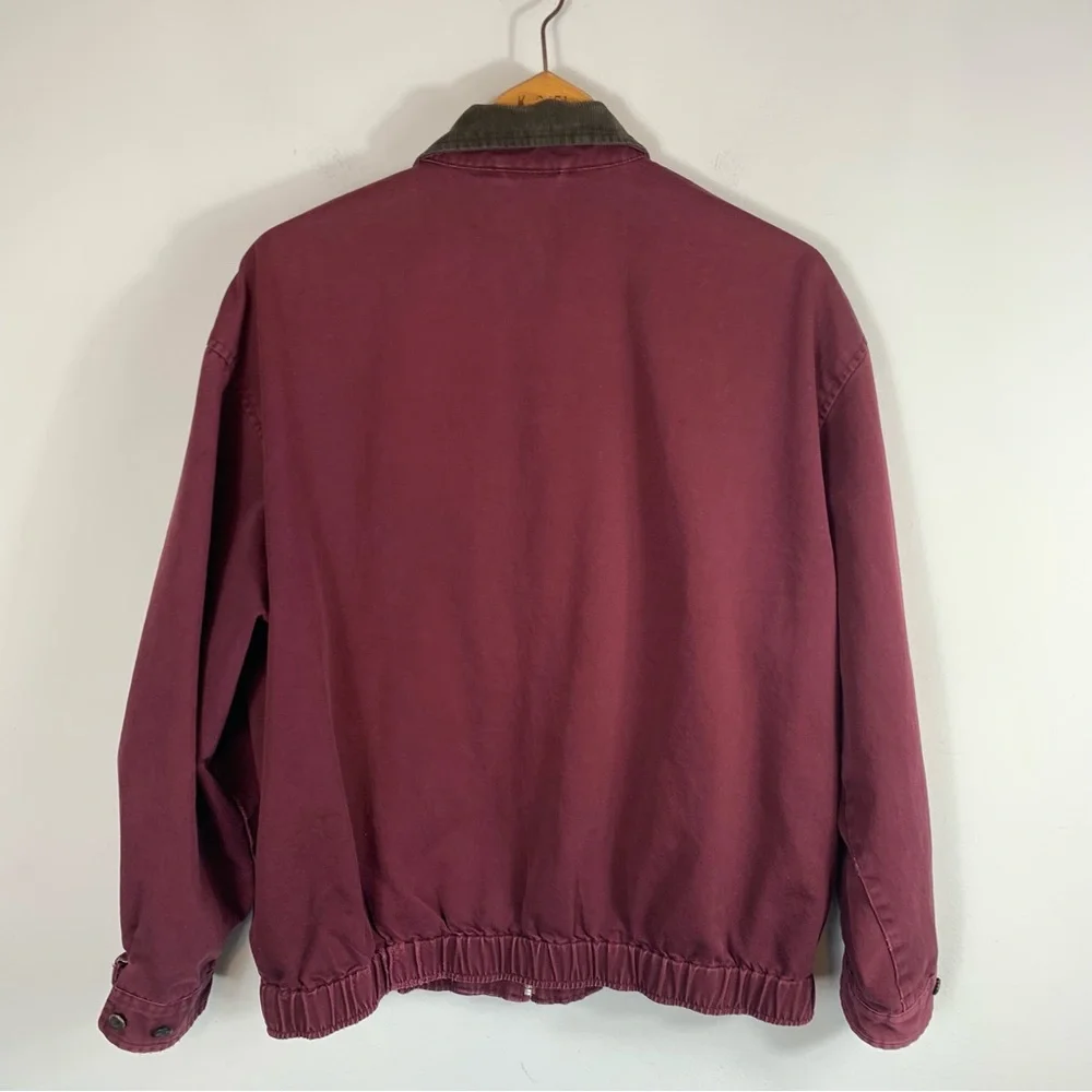 Vintage 90's Polo Ralph Lauren Corduroy Collar Plaid Harrington Zipper Jacket L_11